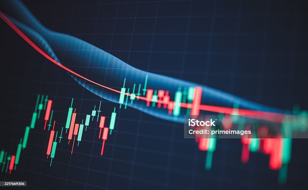 Curve Line Indicator Advanced Trading Interface Showing Downtrend With Candlestick Chart And ...