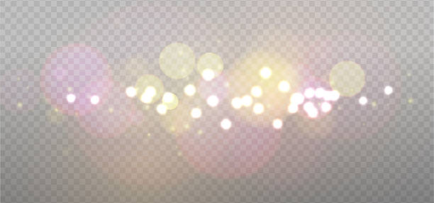 Pink Gold abstract bokeh overlay design. Holiday photo sparkle decoration. Vector elements.
