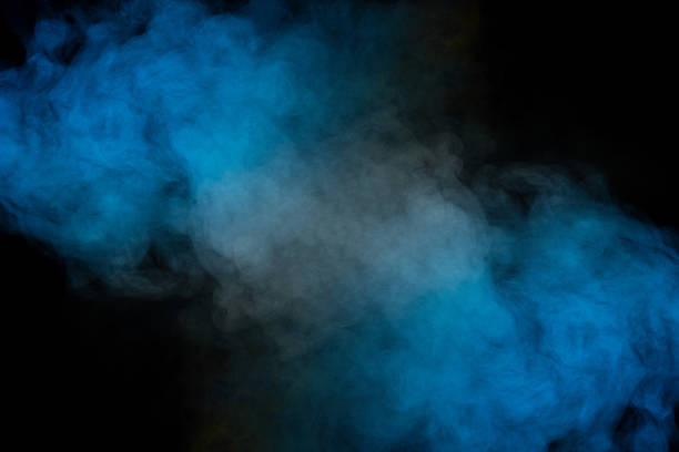 istock Blue and yellow steam on a black background. 2217684446