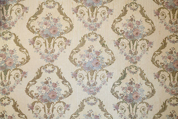 istock Old wallpaper on the wall. Old wallpaper for texture or background. 2217688378