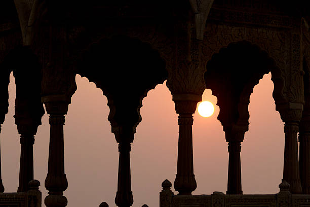 istock Indian Architectural Silhouette at Sunset 2217696651