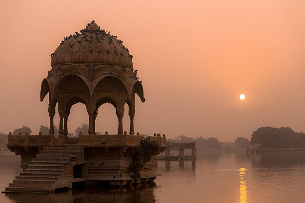 istock Sunset at Ornate Pavilion on Lake 2217696664