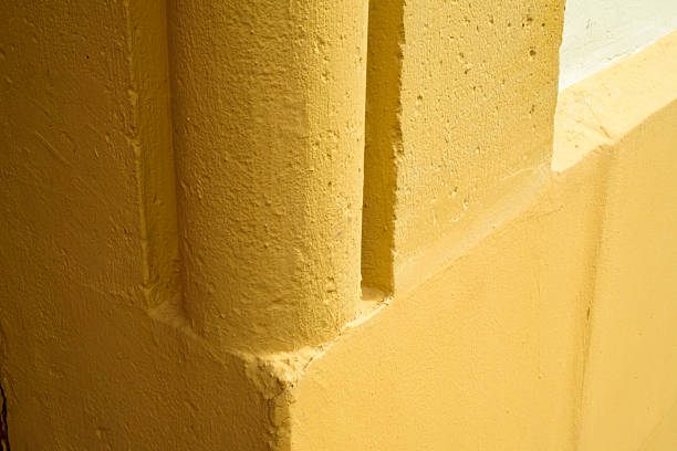 Graphic details in yellow wall