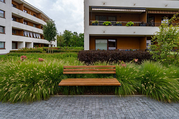 istock Landscaped Residential Courtyard: Improvement with Seating and Greenery 2217700275