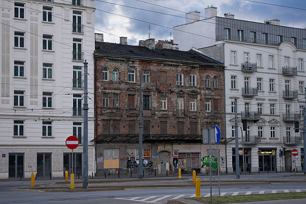 Krakow, Poland - July 02, 2015 : Street view of a mural that says \