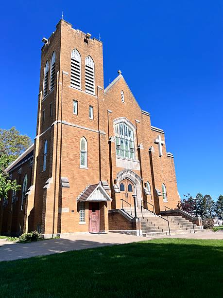 istock Church against a brilliant blue sky 2217707109