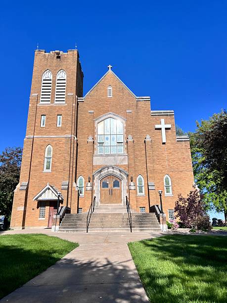 istock Church with brilliant blue sky 2217707113