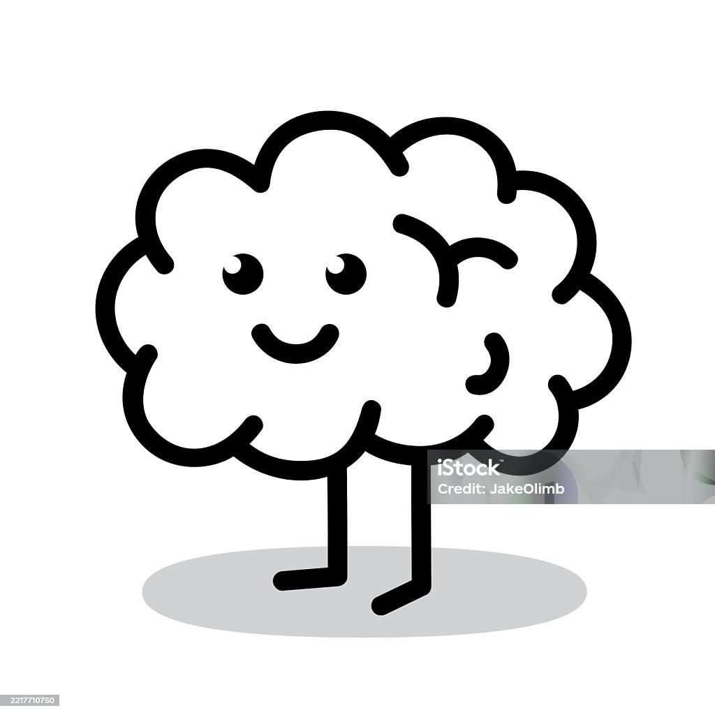 Smiling Brain Vector Cute Brain Doodle 5 Stock Illustration - Download Image Now - Analyzing ...