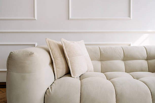 istock Modern white couch in a stylish and comfortable residential interior setting 2217713852