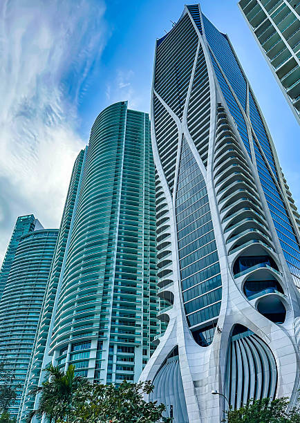 One thousand museum, a 62 storey residential tower designed by Zaha Hadid Architects, Miami, USA stock photo