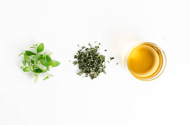 istock Fresh mint leaves, dried, mint leaves and mint tea. 2217719276