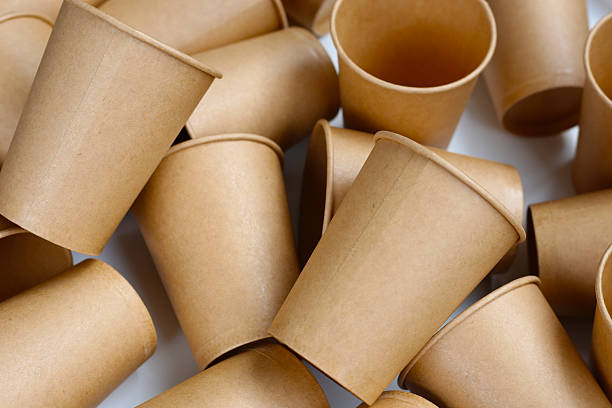istock Brown paper cups on white background. 2217721200