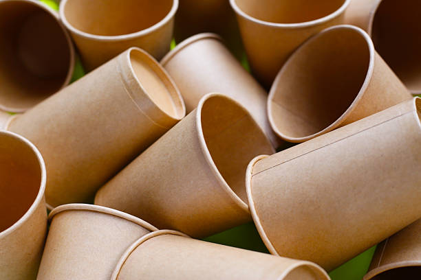 istock Brown paper cups, disposable glass 2217721235