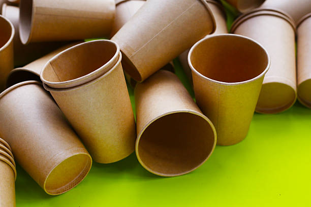 istock Brown paper cups, disposable glass 2217722722
