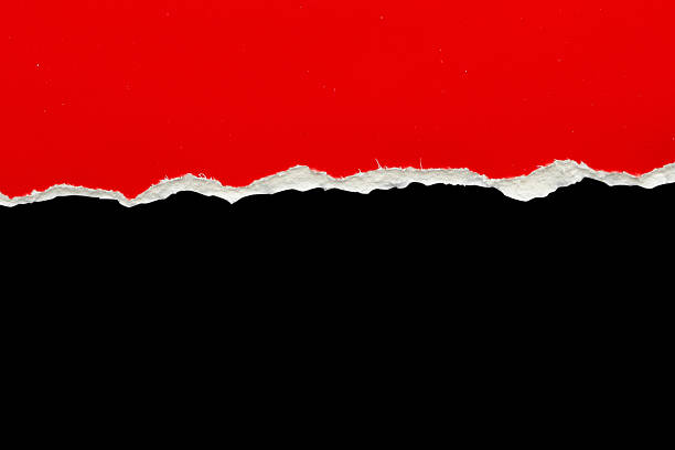 istock Red ripped paper torn edges strips isolated on black background 2217726779