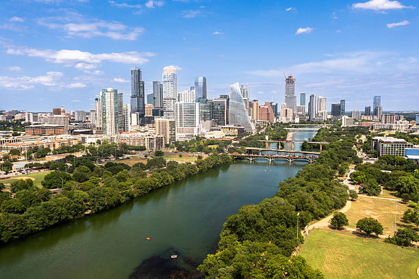 istock Austin Texas Skyline Aerial Drone Image over Colorado River 2217733493