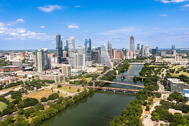 istock Austin Texas Skyline Aerial Drone Image over Colorado River 2217733522