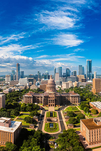 istock Austin Texas State Capitol and Skyline Aerial Drone Vertical 2217737423