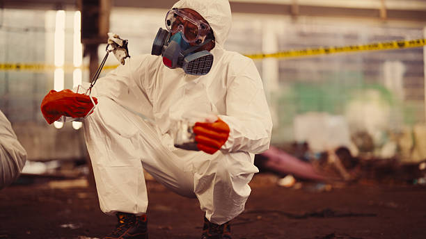 istock Ecologist collecting hazardous samples in contaminated area 2217741078