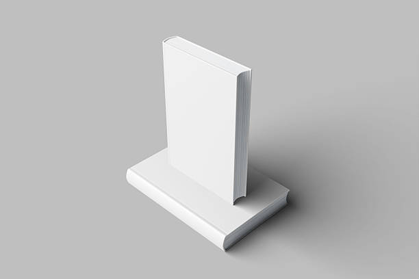 white hardcover book with a blank cover placed on a light gray surface. Simple and clean design, ideal for book cover mockups, publishing, and creative projects.