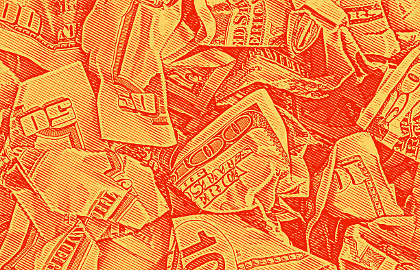 ilustraciones, imágenes clip art, dibujos animados e iconos de stock de papel moneda estadounidense arrugado - divisa de los eeuu
