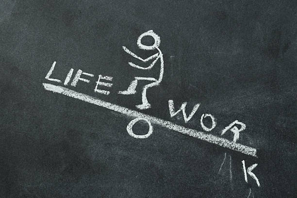 istock Work-life balance concept, drawing on a blackboard. 2217746298