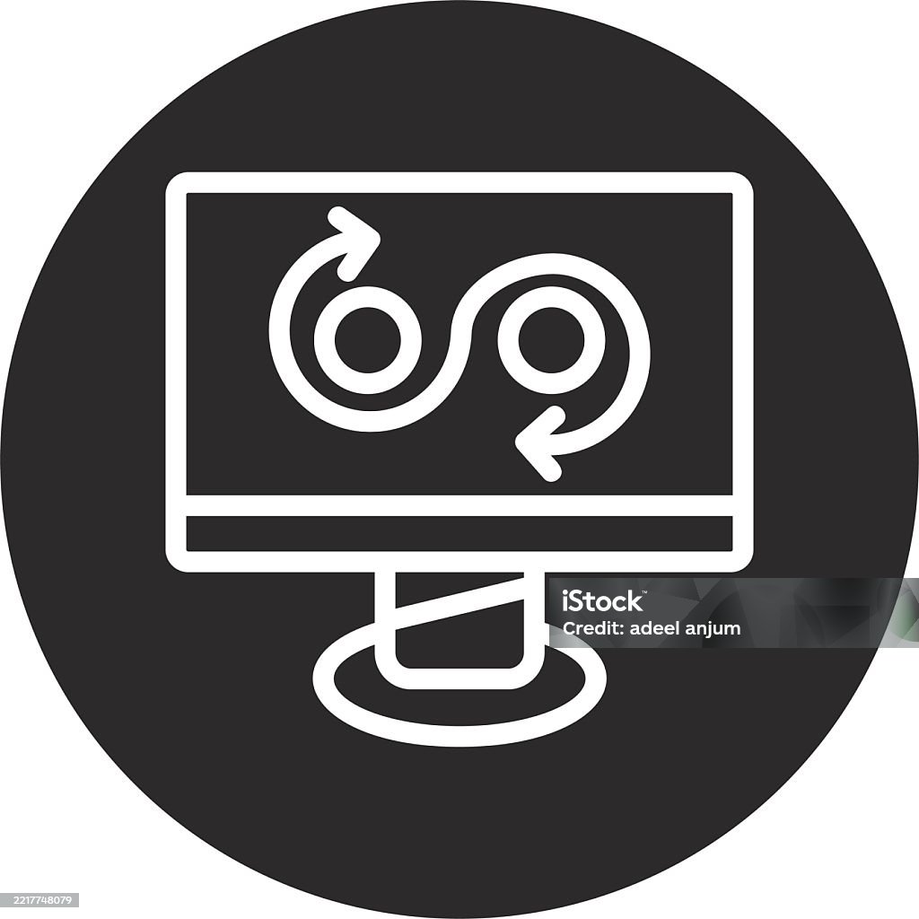 Black Devops Visual Devops Inverted Circle Black Stock Illustration - Download Image Now ...