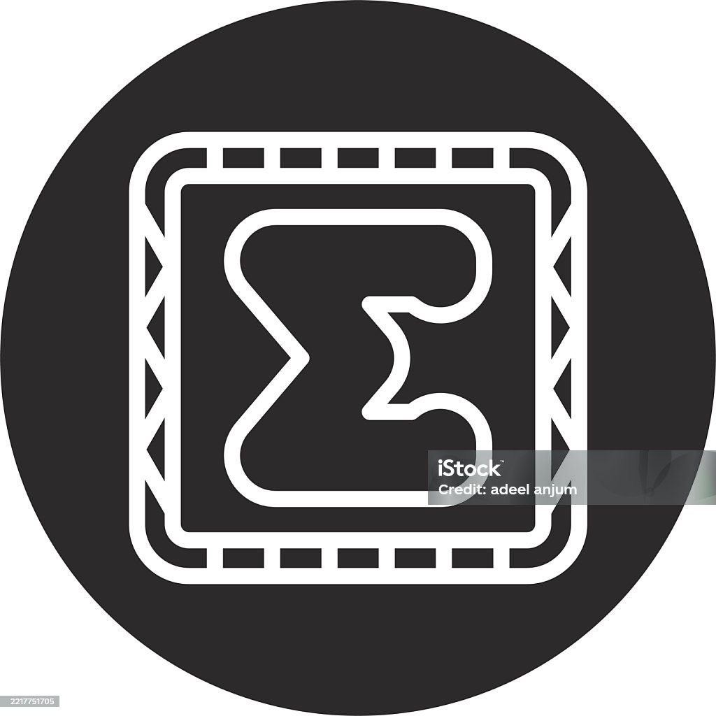 Sigma Symbol Inverted Sigma Inverted Circle Black Stock Illustration - Download Image Now ...