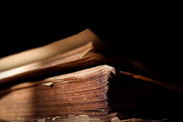 istock Close-Up Texture of Vintage Book Pages in Shadow 2217755952