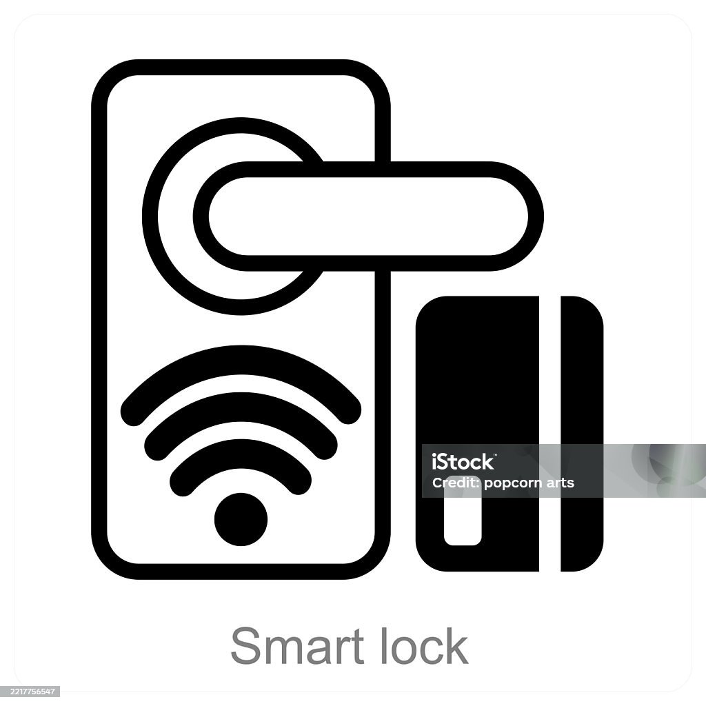Smart Lock Pixel Smart Lock Stock Illustration - Download Image Now - Home Automation ...