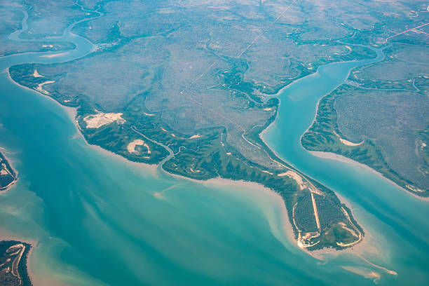 istock Leaving Darwin flying south west along coast 2217757335