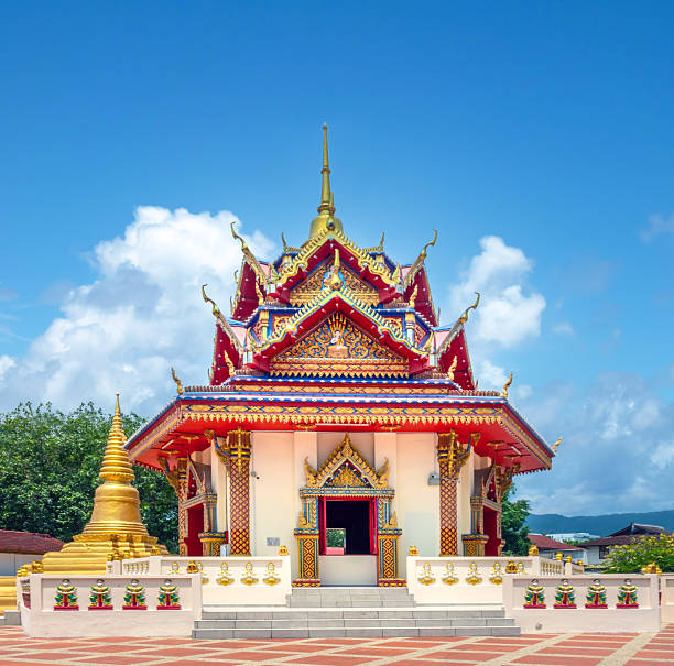 istock Smaller side buddhist temple whithin the Wat Chayamangkalaram temple complex, an important historic Theravada Buddhist site whithin George Town, Penang, Malaysia. 2217763070