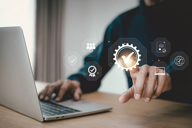 istock Quality control Assurance Standard iso , ervice best certification industrial, service system business certificate standard  digital technology. 2217768301