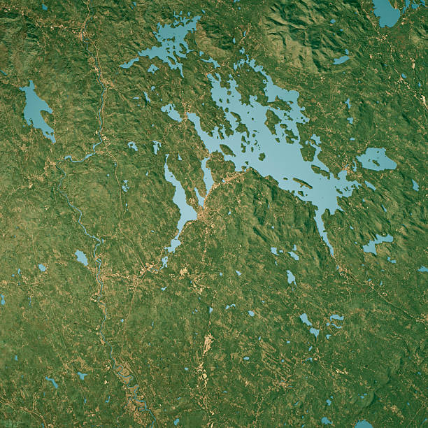istock Belknap County NH Satellite Topographic Map 3D Render True Color 2217778238