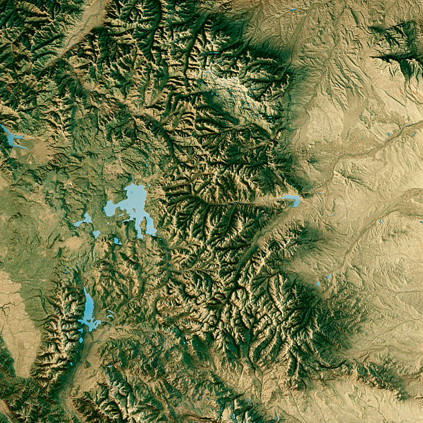 istock Park County WY Satellite Topographic Map 3D Render True Color 2217778763