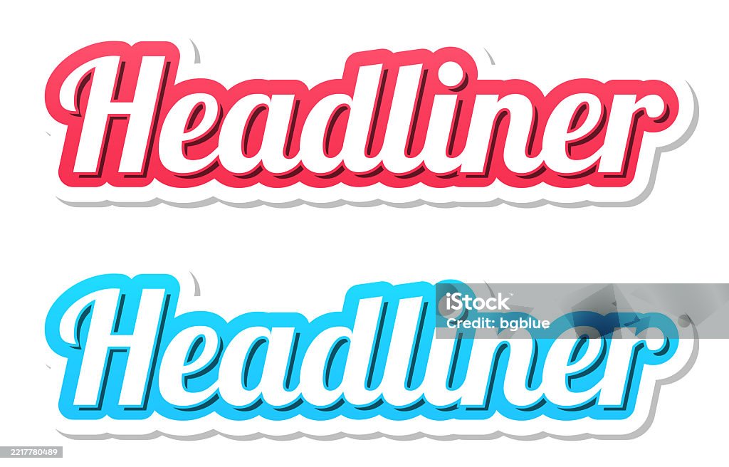 Headliners Text Headliner 3d Text In Red And Blue On White Background Stock ...