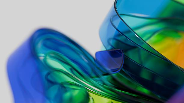 istock Abstract Green and Blue Flowing Sculpture on White Background 2217795492
