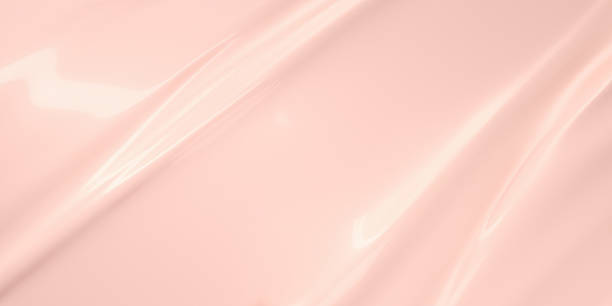 istock Liquid glossy subtle pink abstract background, nail polish gel texture, 3d illustration 2217796881