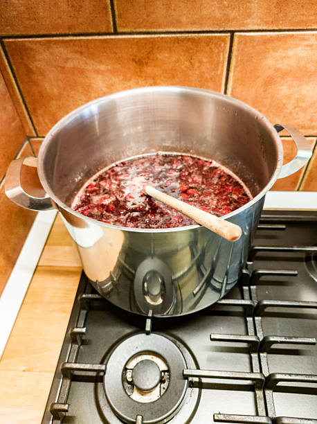 Making a Delicious Sweet Jam from Organic Strawberries