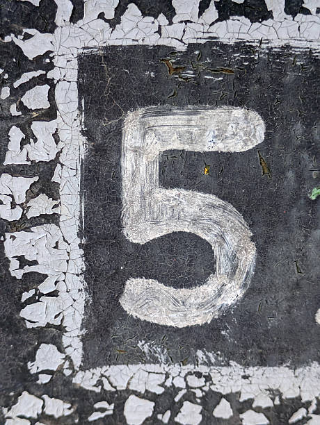 istock Written Wording in Distressed State Typography Found Ransom Number 5 Five 2217799568