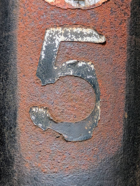 istock Written Wording in Distressed State Typography Found Ransom Number 5 Five 2217799571
