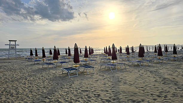 istock Sunset Over Empty Beach Durres, Albania 2217800323