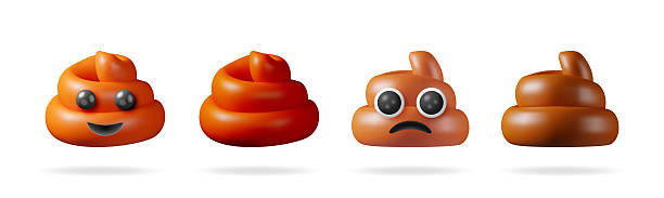 A 3d vector set collection of various brown poop A 3d vector set collection of various brown poop emoji icons. Brown pile of poop emoji set with happy and sad expressions. crazy shit stock illustrations