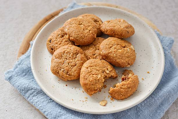 istock oatmeal raisin cookies on ceramic plate 2217806227