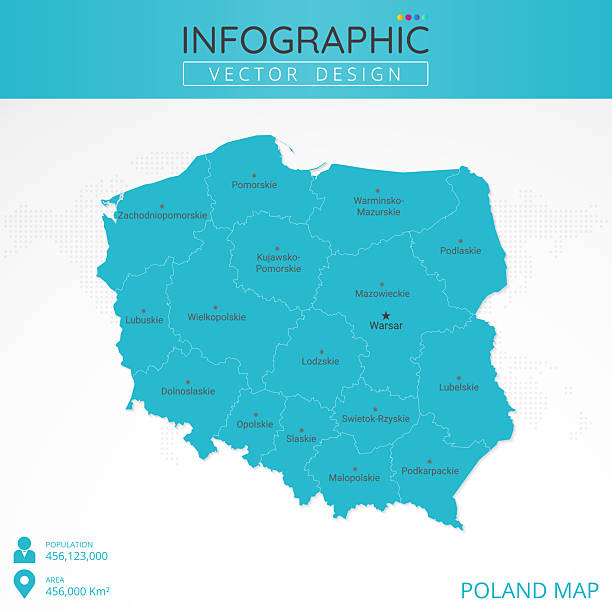 Poland Map Political Highly Detailed Vector Map Green Country With Poland Map Political Highly Detailed Vector Map Green Country With Cities And Regions 