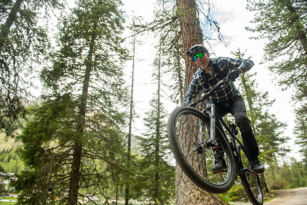 istock Man mountain biking the Dolomites bike trails 2217809156