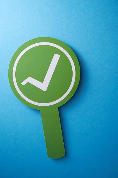 Tick symbol or Check Mark in the blue background