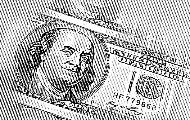 Ben Franklin Face and American One Hundred Dollar Bill