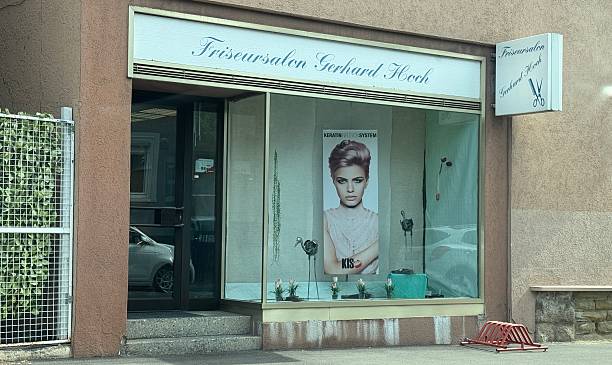 Asperg, Germany - 5/27/2025, barbershop in the old town.