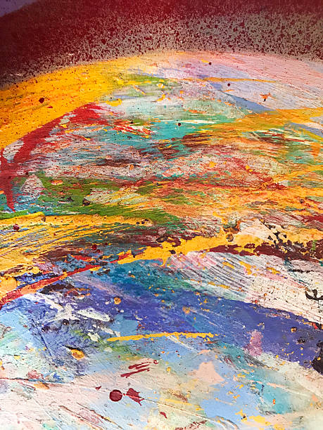 Brightly colored abstract background hand painted with multiple colors